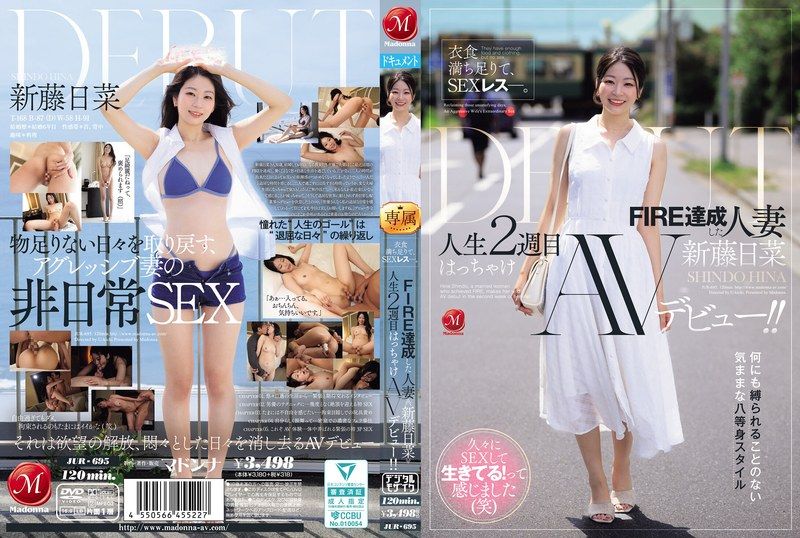 JUR-695 衣食無憂，卻陷入亲密荒蕪。實現FIRE的妻子《新藤日菜》人生第二階段的放縱AV出道！！ 新藤日菜